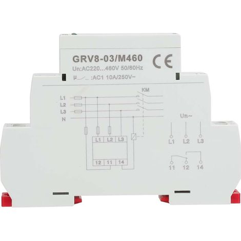 Séquence de relais de protection contre les pannes de surveillance de tension triphasée GRV8-03 (M460)