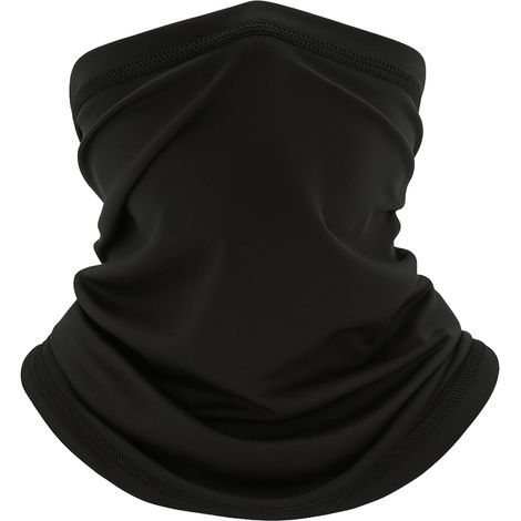Cache Cou Elastique pour Homme et Femme,Tour de Cou Tubulaire Multifonction Respirant et Anti-UV,Séchage Rapide,Coupe-Vent,Ultra-Doux,Pour Cyclisme,Randonnée,Moto,Course à Pied, Yoga (Noir)