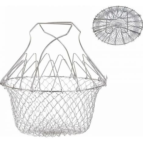 Panier à Frire, Panier a Salade Tamis Cuisine Inoxydable Fry Extensible Chef Panier Cuisine (1/5)