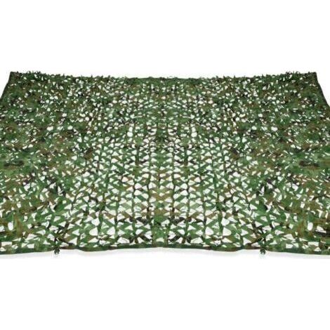 Cyslmuk – Voile d'ombrage rectangulaire 4x3 m camouflage vert – Protection solaire UV – Fixation rapide sur murs et arbres – Polyester léger (1/4)