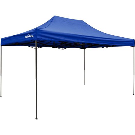 Dellonda DG135 Premium 3 x 4.5m Pop-Up Gazebo, Heavy Duty, PVC Coated, Water Resistant Fabric, Supplied with Carry Bag, Rope, Stakes & Weight Bags - Blue Canopy (1/5)