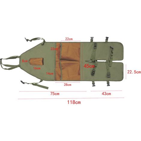 Delantal de jardinería con bolsillos, impermeable, ajustable, rodillas reforzadas, apto para cortar el césped y jardinería, color verde militar (1/5)