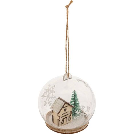 Weihnachtskugel Haus Schnee 80mm - Atmosphera créateur d'intérieur