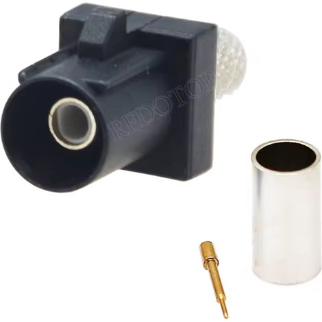 Conector Fakra para cable RG58 c贸digo A, corto y recto.