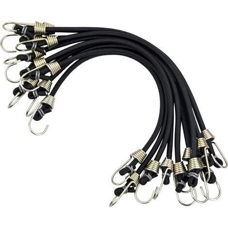 Lot de 10 sangles d'arrimage, sangles d'arrimage robustes avec crochets, sangles d'arrimage courtes, 30,5 cm