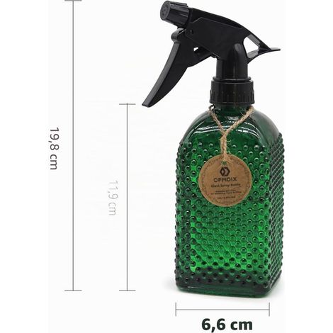 Fine Pressure Glass Watering Spray Bottle with Adjustable Nozzle, Multi-Use for Cleaning Gardening, Dark Green (1/4)