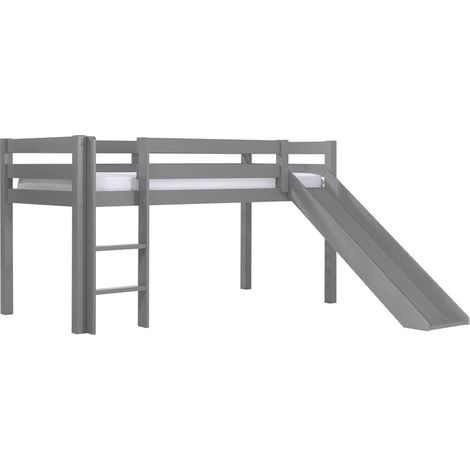 Cama de media altura 90x200 con tobogán y somier Vipack Pino Gris (1/4)