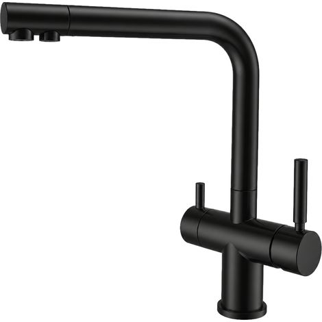 Rubinetto da cucina 4 vie Shurity 424 Acciaio Inox 3/8” Nero Opaco