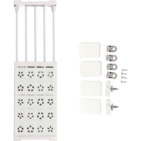 tagère de tension de placard extensible blanche sans perceuse séparateur d'organisateur d'étagère de tension de garde-robe télescopique 24 cm de largeur 50 à 80 cm / 197 à 315 pouces de long (1/5)