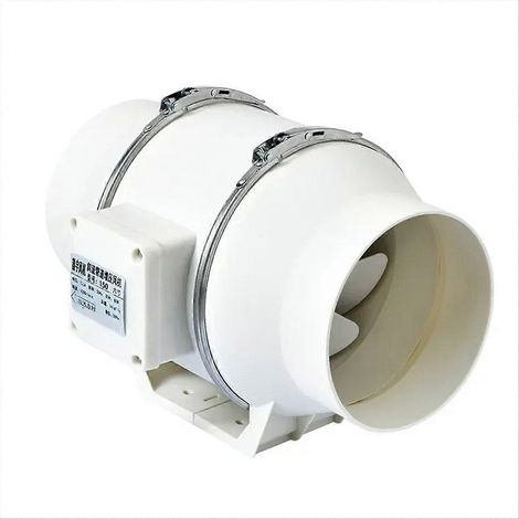Ventilateur d'extraction rond de 10 cm (4 pouces) pour cuisine et salle de bain, prise européenne. (1/5)