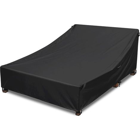 Housse Noire 420D en Tissu Oxford pour Bain de Soleil Double - 208x145x81 cm (1/5)