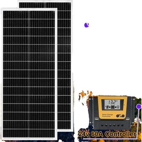 Sistema de paneles solares de alta eficiencia, compatible con sistemas aislados de la red eléctrica, kit solar de 24 V y 200 W. (1/2)