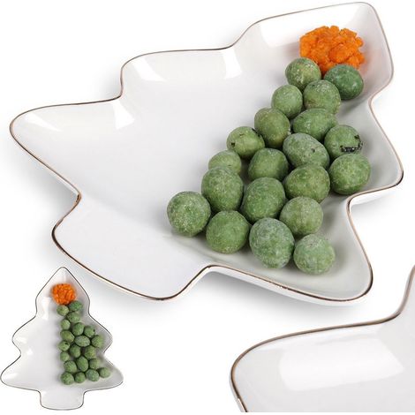 Plato de postre navideño para aperitivos para el árbol de Navidad, 20 cm (1/5)