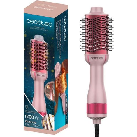 Cecotec Brosse Soufflante Volumisante CeramicCare Unique Cotton Candy. 1200W, Revêtement Céramique avec Kératine et Huile (1/5)