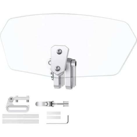 Déflecteur de vent extensible et réglable à clipser pour pare-brise de moto - Transparent (1/4)