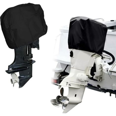 Bâche de Protection pour Moteur Hors-Bord, Housse de moteur hors-bord résistante aux intempéries - 15HP - Noir (1/4)