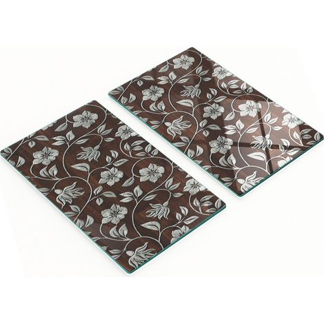 Multifunktionale, dekorative Glasplatten für die Küche, Blumenmuster, 2 x 30 x 52 cm (1/5)