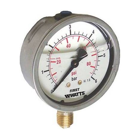 MANOMÈTRE À BAIN DE GLYCÉRINE MG1- INOX 63 Mesure : 6 bars