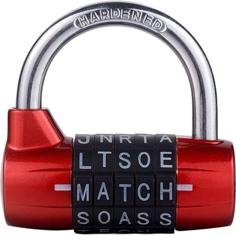 Cadenas à Combinaison 5 Chiffres - Cadena à Lettres 5 Positions - Résistant à l'Eau - Aluminium Allié - Pour Casiers Gymnase et Rangements Extérieurs - 1 Pièce (1/5)