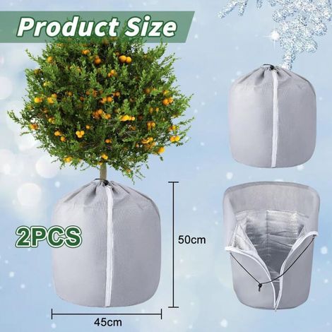 2 Pièces Housses d’Hivernage pour Plantes en Pot, Sac de Protection pour Pot de Fleur, Pot de Protection Hivernal pour Plantes, Sac Isolant pour Plante en Pot avec Cordon de Serrage 5 (1/3)