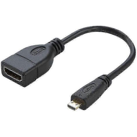 Câble adaptateur micro HDMI mâle vers HDMI femelle de 17 cm (1/4)
