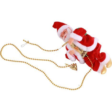 Electric climbing Santa Claus on a beaded chain, hanging mobile figurine, Christmas ornament toys (1/5)