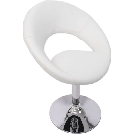 [NON UTILIZZATO] Design sedia Palermo sala pranzo girevole lounge elegante ecopelle 50x60x82cm bianco