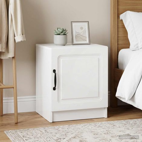 vidaXL Bedside Cabinet 2 pcs High Gloss White 43 x 34.5 x 47 cm (1/5)