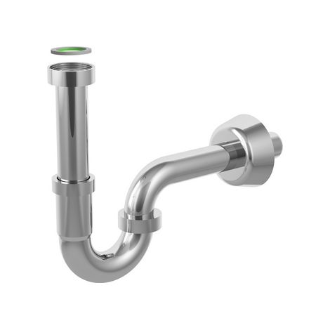 SIFONE AD S TUBULAR IN ABS CROMO- Scarico D. 32x300 mm- BONOM- pezzi 1