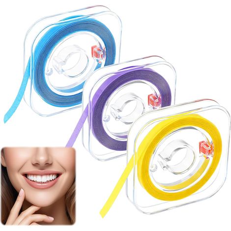 Lot de 3 bandes de papier abrasif dentaire, pour le polissage des dents, 4 mm x 6 m