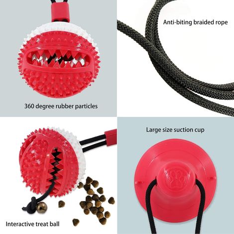 Jouet à mâcher pour chien, jouet à mâcher pour mâcheurs agressifs, jouet en laisse avec ventouse pour petits chiots, friandises de dressage pour chien ennuyeux, jouet de dentition, jouet éducatif pour (1/5)
