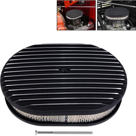 Automotive spare part, full diameter air filter, oval air filter (30.5 cm), full ribbed filter – silver (1/4)