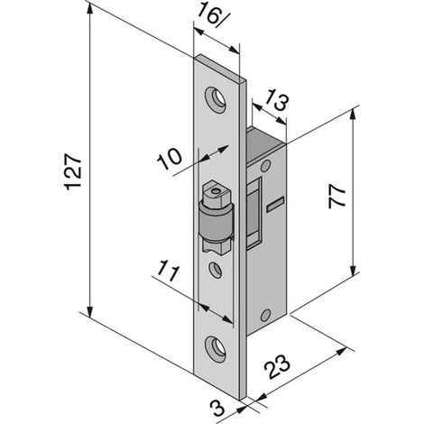 Serratura da infilare per montanti solo rullo 114 - mm.15 (11415010) (1/10)
