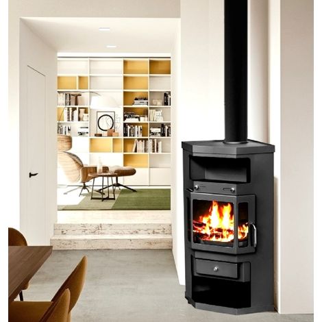 Panorama Kaminofen 9kW Holzofen 3 Scheiben 3 seitig Heizofen Ofen Kamin 56320