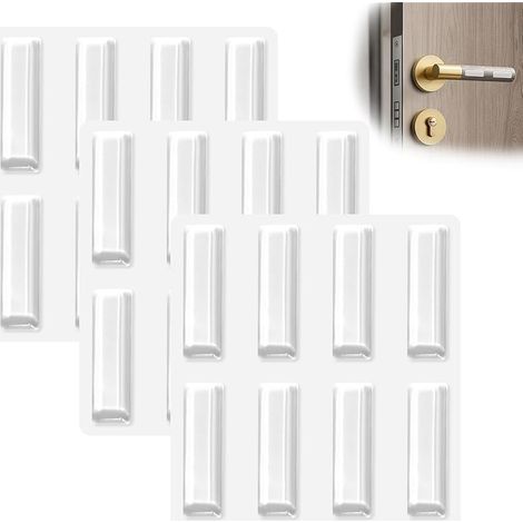 Lot de 24 butoirs en caoutchouc autocollants 35 x 10 mm - Tampons muraux transparents autocollants et butoirs d'armoire - Butoirs en silicone pour tiroirs et WC - Protection tampon invisible (A (1/5)