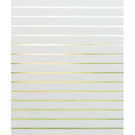 Selbstklebende Sonnenschutz- und Sichtschutzfolie für Glas und Fenster, PRESOMA, statisch haftend, abnehmbar, wiederverwendbar, lichtundurchlässig, PVC, Streifenmuster, 60 x 200 cm, Cremeweiß (1/5)