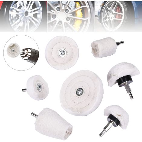Ensemble de 7 disques de polissage - Pour perceuse/visseuse sans fil - Pour collecteur, aluminium, acier inoxydable, chrome, etc. (1/5)