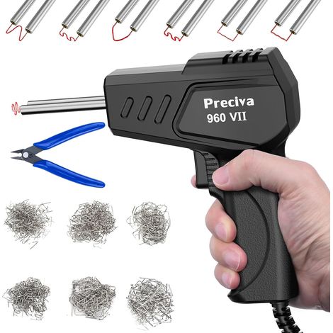 Machine Soudure Plastiques - 50W Soudage Plastique Machines avec 600pcs Agrafeuse Chaud, Réparation de Pistolet avec Lumière LED pour Plastiques Cassés, Pare-Chocs de Voiture (1/5)