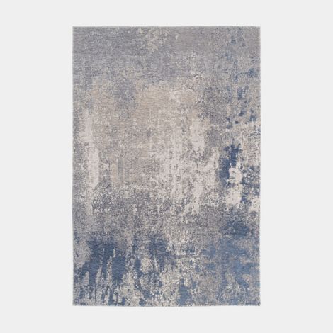 Tapis souple en tissu chenille recyclé - Montmartre - Bleu de Nîmes - 120 x 170 cm (1/5)