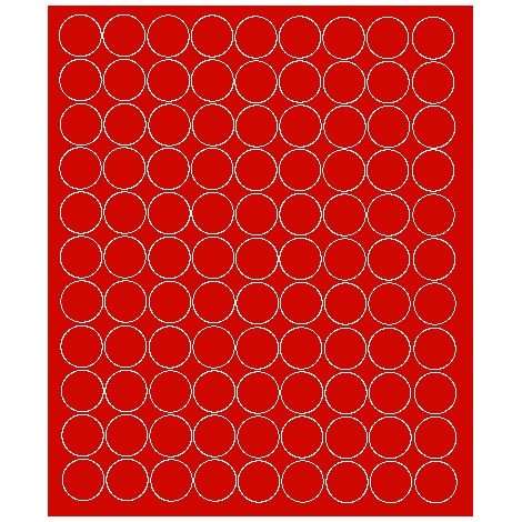 Autocollants ronds de 4 cm, 99 pièces, rouge brillant