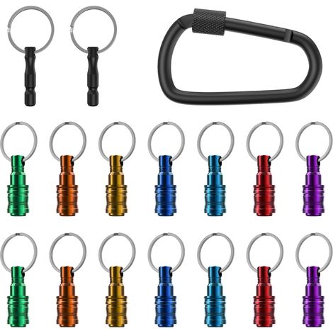 Porte-embouts 1/4" en alliage alu – 17 pièces – rallonge adaptateur de perçage, porte-clés, fermeture noire (1/5)