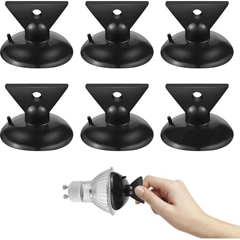 APEX Lot de 6 ventouses noires pour retirer les ampoules GU10. Outil pratique pour le remplacement des ampoules. (1/5)