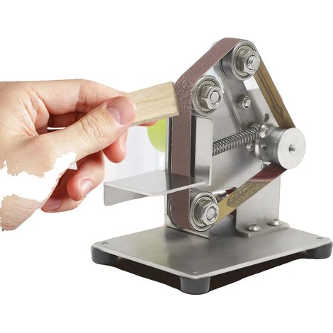 Mini ponceuse à bande, puissance de 150W, vitesse de 10000 tr/min, réglage à 7 vitesses, angle ajustable à 45°, matériau en acier inoxydable (1/5)