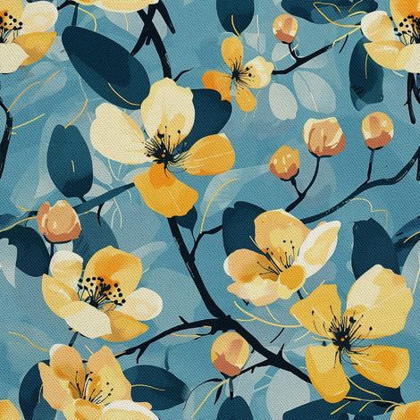 Tissu décoratif d'extérieur Oxford - Motif printemps I DX7196 (1/5)