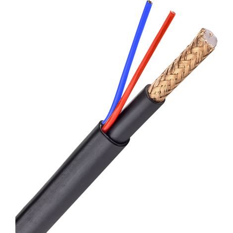 Câble Rg59 + 2x0,75mm Microrg59 Noir (300m) Rg59up-300-lszh