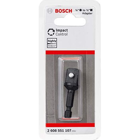 Bosch Professional 1x Adattatore Impact Control per Bussola (1/4" HEX a 1/2" Quadrato, Lunghezza 50 mm, Accessori Trapani) (1/4)