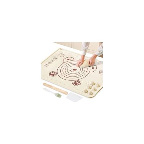 Tapis de cuisson en silicone - grand - 70 x 50 cm - tapis de pâte, silicone antidérapant, tapis de cuisson pour étaler la pâte, tapis de pâte, antiadhésif, tapis d'étalement, tapis de cuisson, silicon (1/5)