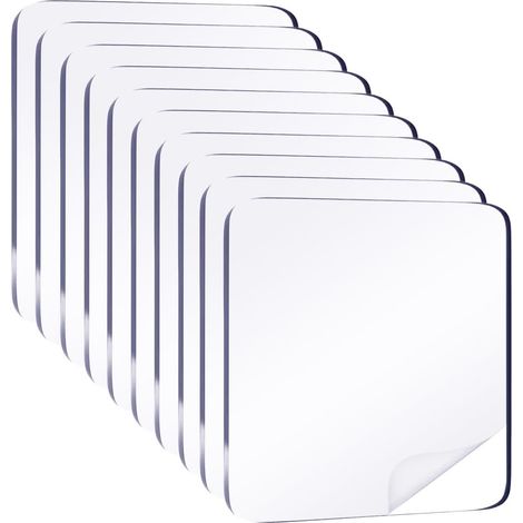 10 pastilles adhésives double face transparentes imperméables 6cm, autocollants super résistants lavables, gel nano pour fixation murale sans perçage, DIY, maison, bureau - lot de 10 (1/5)