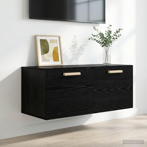 Armadietto a muro A parete Rovere nero 80 x 36,5 x 35 cm vidaXL (1/5)