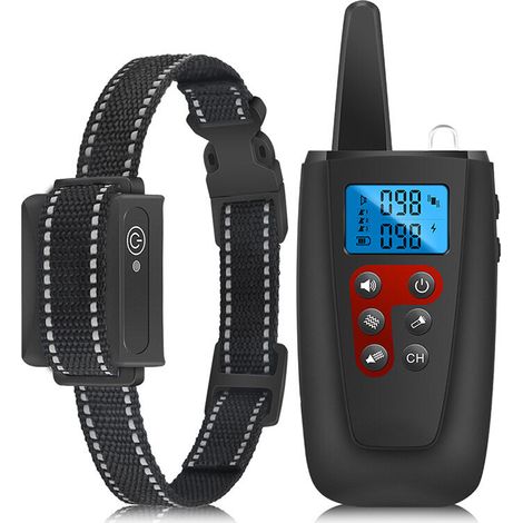 RHG 2 En 1 Collier De Dressage Pour Chien 1000 Metre - Collier Anti Aboiement Avec Telecommande Recepteur, Ip67 Etanche Et Rechargeable